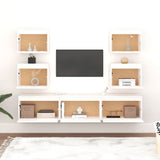 NNEVL TV Cabinets 7 pcs White Solid Wood Pine