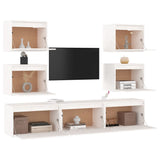 NNEVL TV Cabinets 7 pcs White Solid Wood Pine