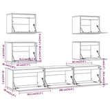 NNEVL TV Cabinets 7 pcs White Solid Wood Pine