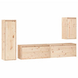 NNEVL TV Cabinets 4 pcs Solid Wood Pine