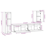 NNEVL TV Cabinets 4 pcs Solid Wood Pine