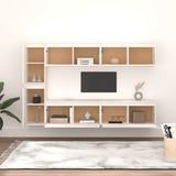 NNEVL TV Cabinets 6 pcs White Solid Wood Pine