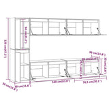 NNEVL TV Cabinets 6 pcs White Solid Wood Pine