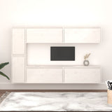 NNEVL TV Cabinets 6 pcs White Solid Wood Pine