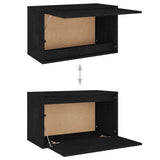 NNEVL TV Cabinets 6 pcs Black Solid Wood Pine