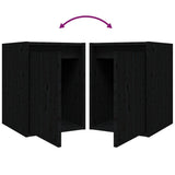 NNEVL TV Cabinets 6 pcs Black Solid Wood Pine