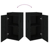 NNEVL TV Cabinets 6 pcs Black Solid Wood Pine