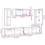 NNEVL TV Cabinets 5 pcs White Solid Wood Pine