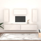 NNEVL TV Cabinets 5 pcs White Solid Wood Pine