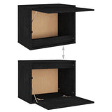 NNEVL TV Cabinets 6 pcs Black Solid Wood Pine