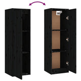 NNEVL TV Cabinets 6 pcs Black Solid Wood Pine