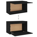 NNEVL TV Cabinets 6 pcs Black Solid Wood Pine
