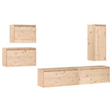 NNEVL TV Cabinets 5 pcs Solid Wood Pine