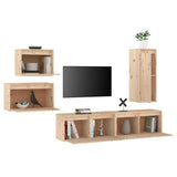 NNEVL TV Cabinets 5 pcs Solid Wood Pine