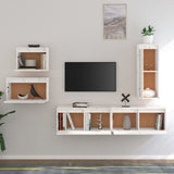NNEVL TV Cabinets 5 pcs White Solid Wood Pine
