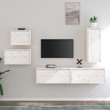 NNEVL TV Cabinets 5 pcs White Solid Wood Pine