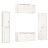 NNEVL TV Cabinets 6 pcs White Solid Wood Pine