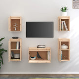 NNEVL TV Cabinets 5 pcs Solid Wood Pine