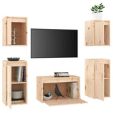 NNEVL TV Cabinets 5 pcs Solid Wood Pine