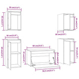 NNEVL TV Cabinets 5 pcs Solid Wood Pine