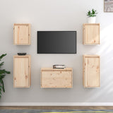 NNEVL TV Cabinets 5 pcs Solid Wood Pine