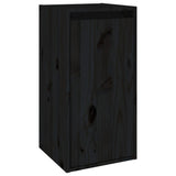 NNEVL TV Cabinets 5 pcs Black Solid Wood Pine