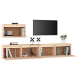 NNEVL TV Cabinets 3 pcs Solid Wood Pine
