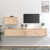 NNEVL TV Cabinets 3 pcs Solid Wood Pine