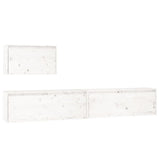 NNEVL TV Cabinets 3 pcs White Solid Wood Pine