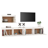 NNEVL TV Cabinets 3 pcs White Solid Wood Pine