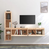NNEVL TV Cabinets 4 pcs Solid Wood Pine