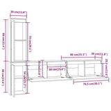 NNEVL TV Cabinets 4 pcs Solid Wood Pine