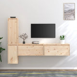 NNEVL TV Cabinets 4 pcs Solid Wood Pine