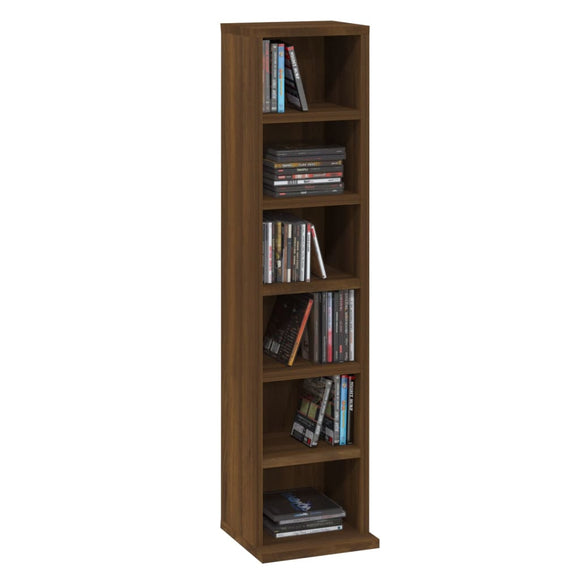 NNEVL CD Cabinet Brown Oak 21x20x88 cm Engineered Wood