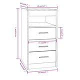 NNEVL Drawer Cabinet Smoked Oak 40x50x76 cm Engineered Wood