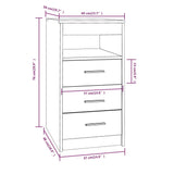 NNEVL Drawer Cabinet Brown Oak 40x50x76 cm Engineered Wood