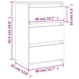 NNEVL Bed Cabinets 2 pcs  Grey Sonoma 40x35x62.5 cm Engineered Wood