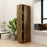 NNEVL Apothecary Cabinet Smoked Oak 30x42.5x150 cm Engineered Wood