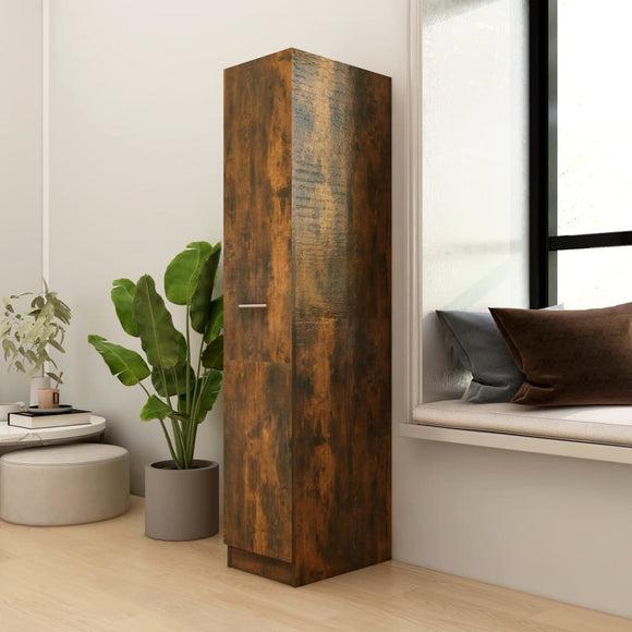 NNEVL Apothecary Cabinet Smoked Oak 30x42.5x150 cm Engineered Wood