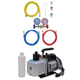 NNEVL Vacuum Pump with 2-way Manifold Gauge Set for Air Conditioning