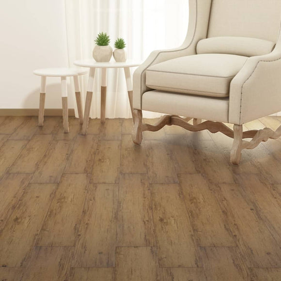 NNEVL Self-adhesive PVC Flooring Planks 2.51 m² 2 mm Walnut Brown