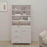 NNEVL Highboard Solid Wood Pine White