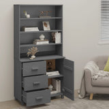 NNEVL Highboard Solid Wood Pine Dark Grey