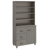 NNEVL Highboard Solid Wood Pine Light Grey