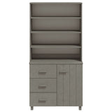 NNEVL Highboard Solid Wood Pine Light Grey