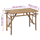 NNEVL Folding Garden Table 115x50x75 cm Bamboo