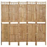 NNEVL 5-Panel Room Divider Bamboo 200x180 cm