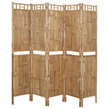 NNEVL 5-Panel Room Divider Bamboo 200x180 cm