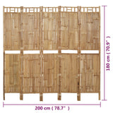 NNEVL 5-Panel Room Divider Bamboo 200x180 cm