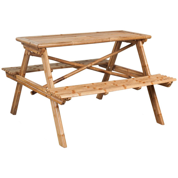 NNEVL Picnic Table 115x115x81 cm Bamboo